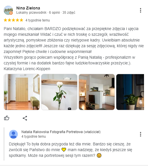 Opinia klientki o storytelling w fotografii nieruchomości
